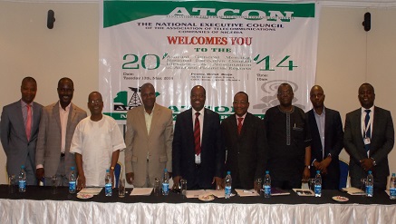 ATCON Executive members during a recent press conference for its 21st anniversary celebration held in Lagos recently.
